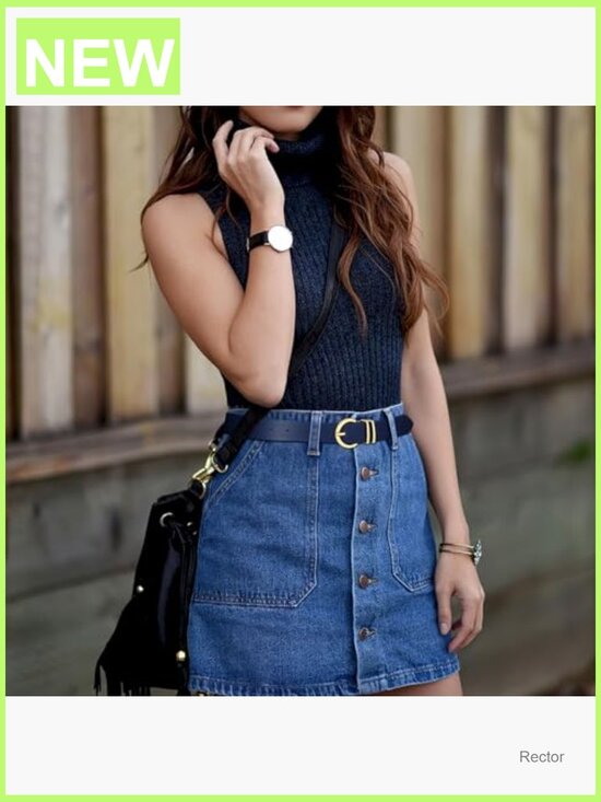 Faux Leather Belt with Gold Buckle for Jeans & Dresses Adjustable Size main image 4